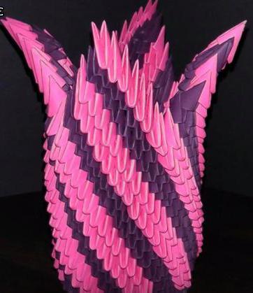 origami แบบโมดูล โครงการของแจกันขนาดใหญ่