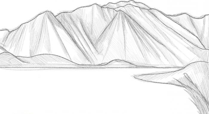วิธีการวาดภูเขาด้วยดินสอที่เรียบง่าย