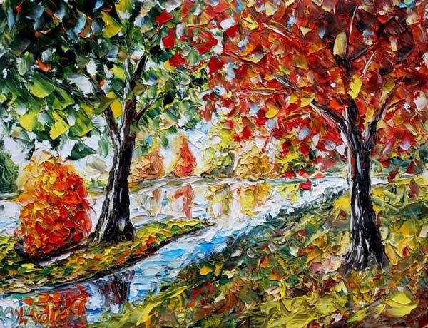 ฤดูใบไม้ร่วงในภาพวาดโดยศิลปินชาวรัสเซีย